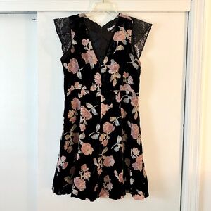 Nanette Lepore Velvet Floral Mini Dress